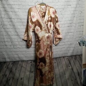 Oscar De La Renta Pink Label Robe And Pajama Set Sleepwear Size Large EUC